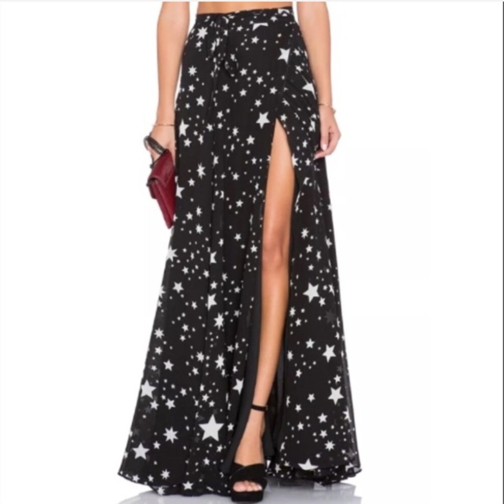 STELLA Star Maxi SKIRT Starry Print Black NEW - Picture 2 of 2